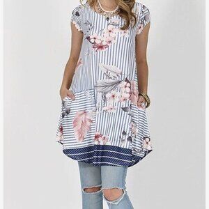 Women’s 42 Pops Blue & White Dress Size Small